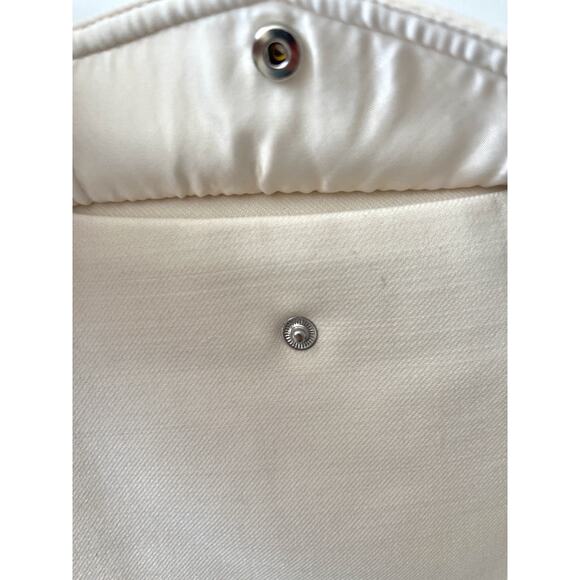 Theory Vanilla Wrap Mini Skirt 4 Cream Wool Blend Snap Pocket Preppy Academia - Picture 7 of 11